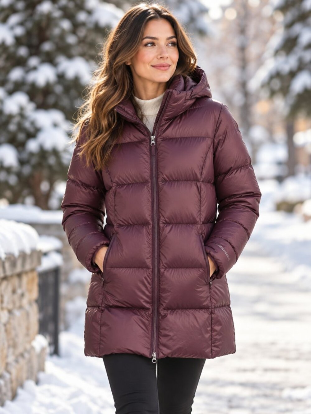 Eddie Bauer Luna Peak EB550 Down Parka Puffer Coat Purple S